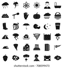 Lightning icons set. Simple style of 36 lightning vector icons for web isolated on white background