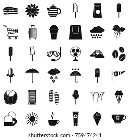 Lightning icons set. Simple style of 36 lightning vector icons for web isolated on white background