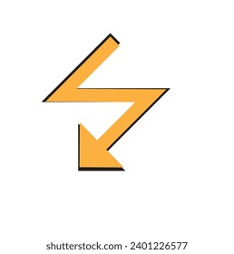 Lightning icons set. Thunder hand drawn doodle. Vector illustration, rain lightning view