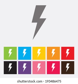 Lightning icons set  - Vector