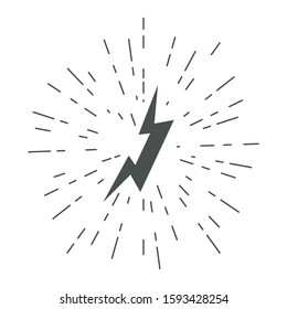 Lightning icons. Thunder. Lightning strike. Vector.