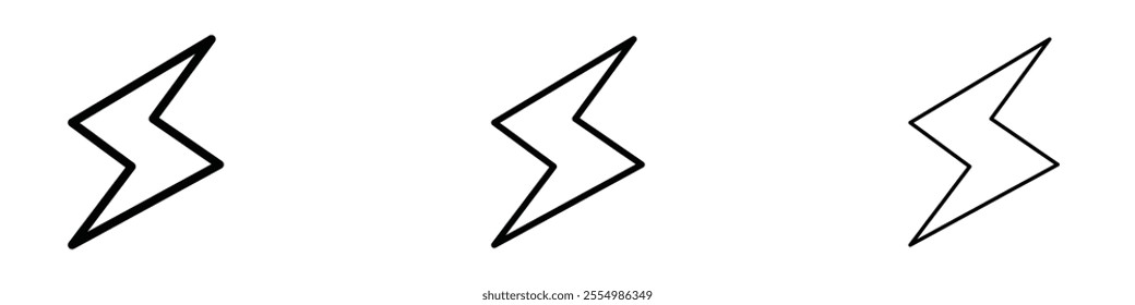 Lightning icons in tree different stroke sizes