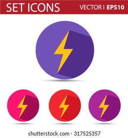 Lightning icons Vector EPS 10 illustration.