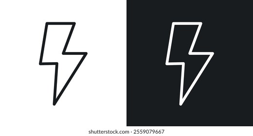 Lightning icons. vector set in black colors