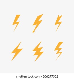 lightning icons vector set. eps8