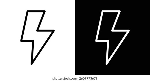 Lightning icons vector set in stroke line style