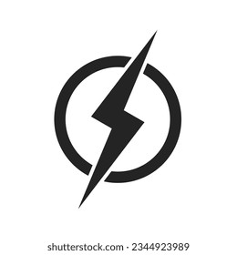 Lightning icon,thunder strike flat vector illustration,energy symbol logo isolated on a white background.lightning storm