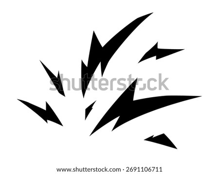 Lightning impact effect silhouette material