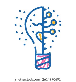lightning innovative idea doodle icon sketch vector. lightning innovative idea sign. isolated symbol illustration