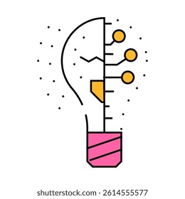 lightning innovative idea line icon vector. lightning innovative idea sign. isolated symbol illustration
