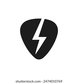 rayo dentro de una selección de guitarra profesional logotipo de negocios diseño de Plantilla de Ilustración vectorial