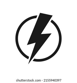 Icono aislado relámpago. Icono de destello de perno eléctrico. Ilustración vectorial.
