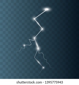 Lightning isolated on transparent background. Vector illustration