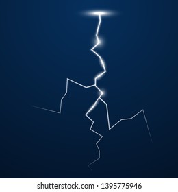 Lightning isolated on transparent background. Vector illustration