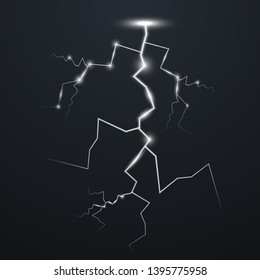 Lightning isolated on transparent background. Vector illustration