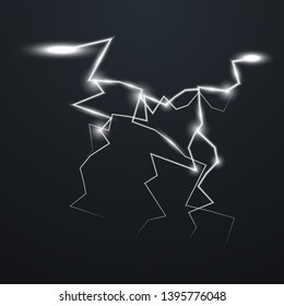 Lightning isolated on transparent background. Vector illustration