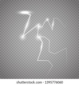 Lightning isolated on transparent background. Vector illustration