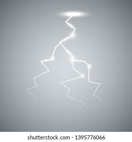Lightning isolated on transparent background. Vector illustration