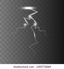 Lightning isolated on transparent background. Vector illustration