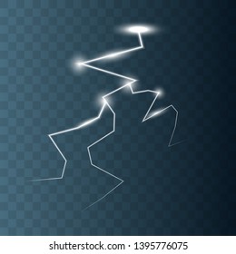 Lightning isolated on transparent background. Vector illustration