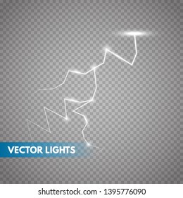 Lightning isolated on transparent background. Vector illustration