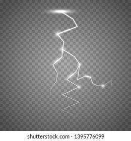 Lightning isolated on transparent background. Vector illustration