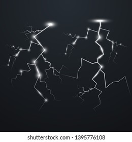 Lightning isolated on transparent background. Vector illustration