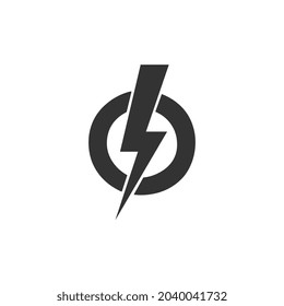 Blitzende einzelne Vektorsymbol. Elektrisches Blitzsymbol. Energieeffizienzsymbol. Donnersymbol. Circle Concept