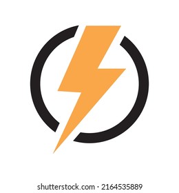 Lightning isolated vector icon. Electric bolt flash icon. Power energy symbol. Thunder icon. Circle concept	