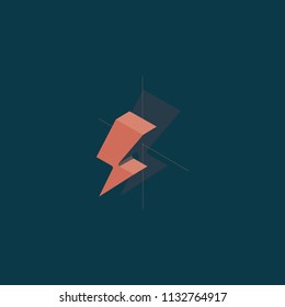 Lightning, isometric flat design infographic on colored background