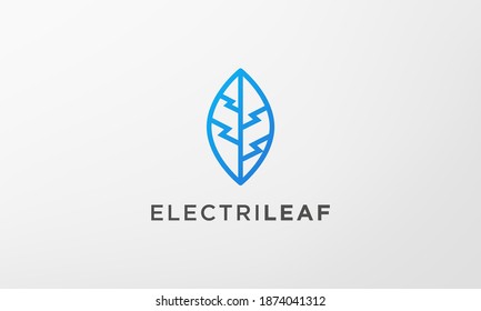 logotipo de hoja luminosa en forma moderna y sencilla