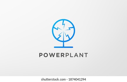 logotipo de planta de hojas de relámpago en forma moderna y mínima
