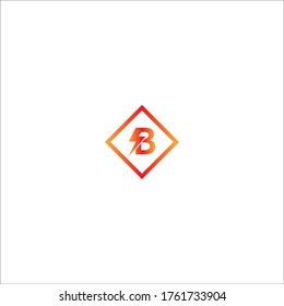 Lightning Letter B logotype gradient color design concept illustration