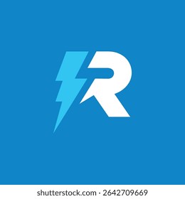 Lightning Letter R Logo design vector template