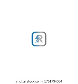 Lightning Letter R logotype gradient color design concept illustration