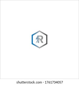 Lightning Letter R logotype gradient color design concept illustration