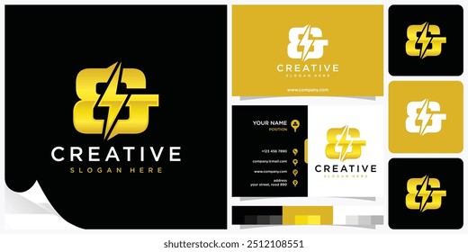 and and lightning letter. Lightning, lightning strike on letter and. Energy, power, charging logo design. Modern flat style vector illustration.