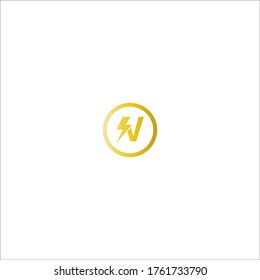 Lightning Letter V logotype gradient color design concept illustration