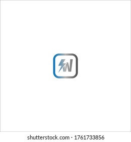 Lightning letter W logotype gradient color design concept illustration