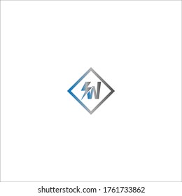 Lightning letter W logotype gradient color design concept illustration