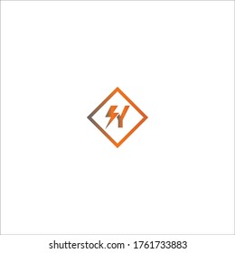 Lightning Letter Y logotype gradient color design concept illustration