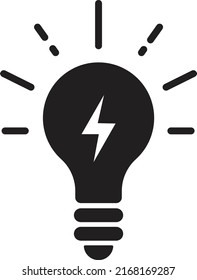 Icono de bombilla. símbolo de idea.