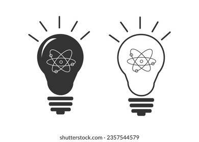 Icono de la bombilla de luz. Ilustración vectorial de símbolo de ideas.