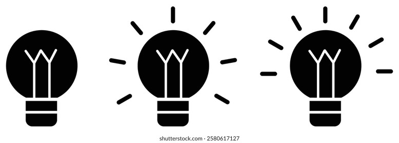 Lightning in light bulb icon set. Light bulb symbol with a lightning bolt inside. Vector illustration. light bulb icon. 888