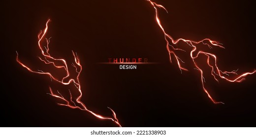 lightning light effect background realistic flash with lightning electric explosion vector illustration