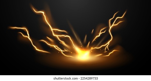 lightning light effect background realistic flash with lightning electric explosion vector illustration