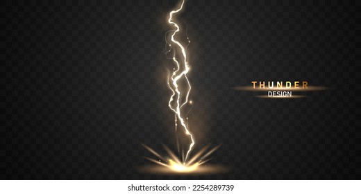 lightning light effect background realistic flash with lightning electric explosion vector illustration