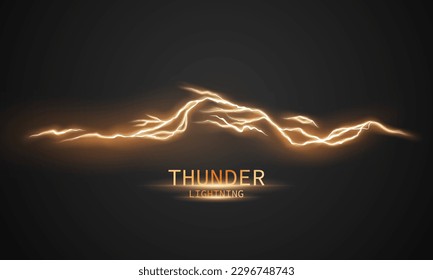lightning light effect background realistic flash with lightning electric explosion vector illustration