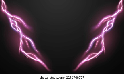 lightning light effect background realistic flash with lightning electric explosion vector illustration