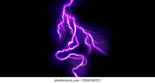 lightning light effect background realistic flash with lightning electric explosion vector illustration